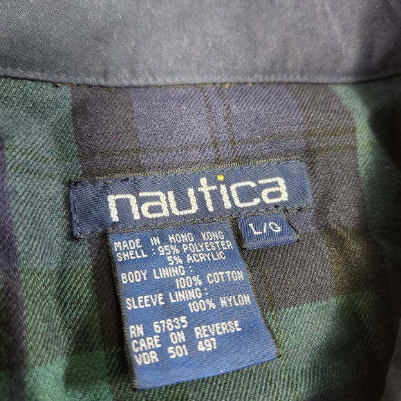 Vintage Nautica Sailing Jacket Men Large Bi Swing Chinstrap Bomber Flannel Lined - Picture 5 of 11